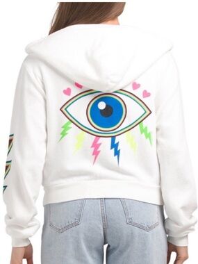 Lauren Moshi White Lachelle
Spalding Neon Rue Lightning Eye Cotton Jacket Small